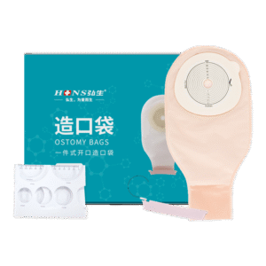 One-piece ostomy bag (open)