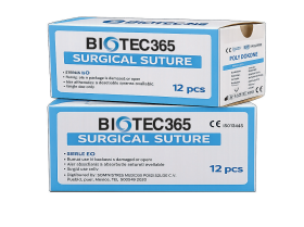 Polyglactin 910 suture coated with polyglactin 370 and calcium stearate