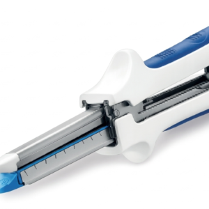 Linear cutting stapling instrument for open surgery